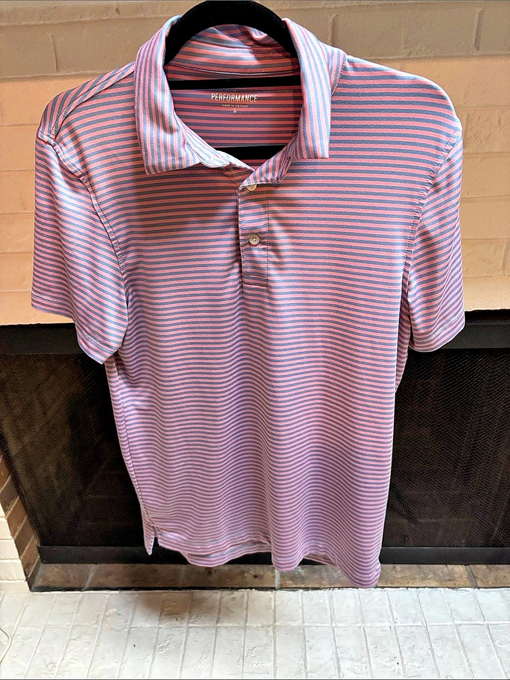 J.Crew Performance Polo Striped Polo in Pink & Blue Size Small